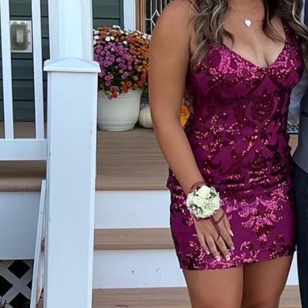 Maroon homecoming dress